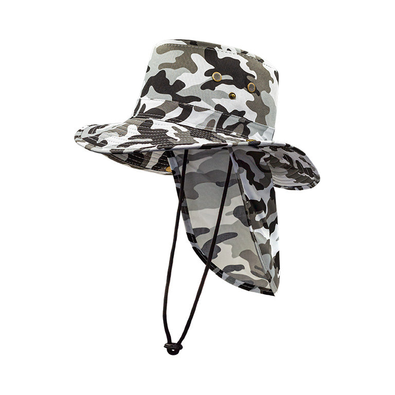 Bucket Hat with Flap Camo Grey – Chillmeister - Main Image