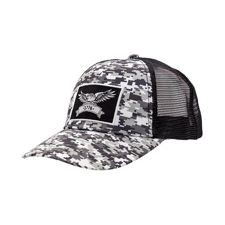 Camo Trucker Hat Gray Eagle