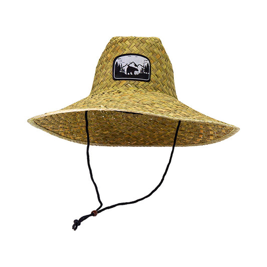 Straw Hat with Patch - Bear