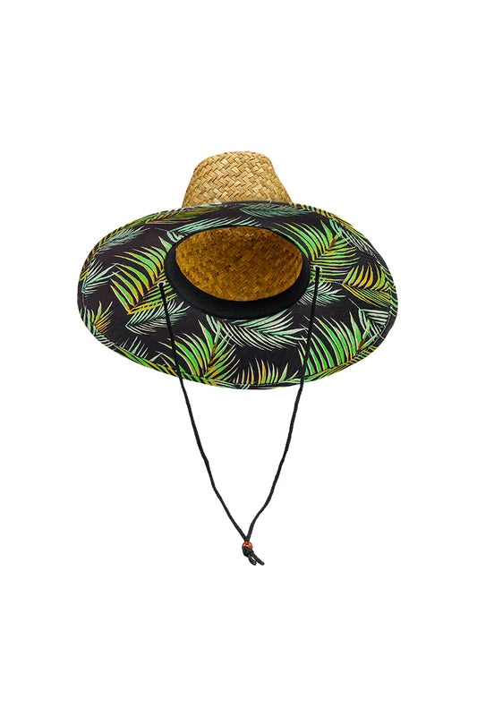 Straw Hat with Fabric Lining Palm Leaves