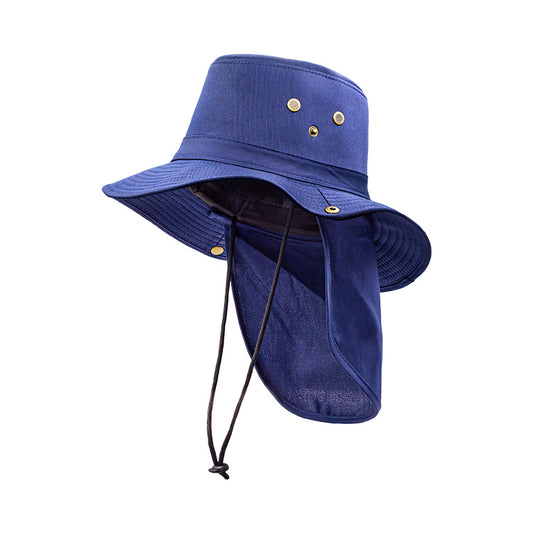 Bucket Hat with Flap Navy