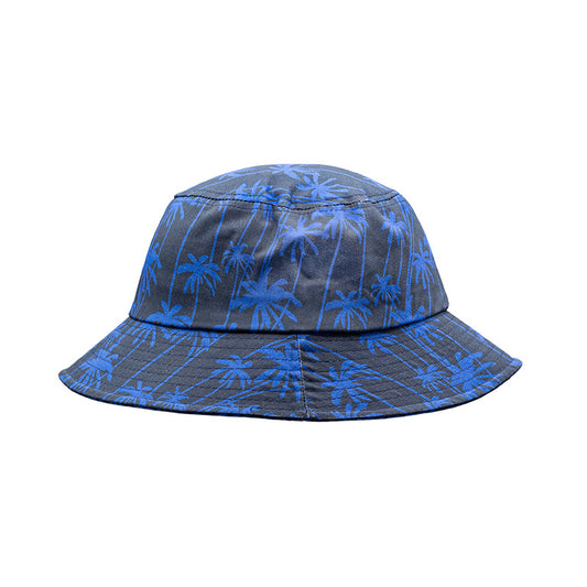 Printed Floppy Bucket Hat - Blue Hawaiian