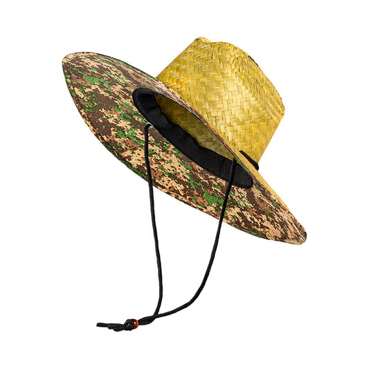 Straw Hat with Lining - Digital Camo