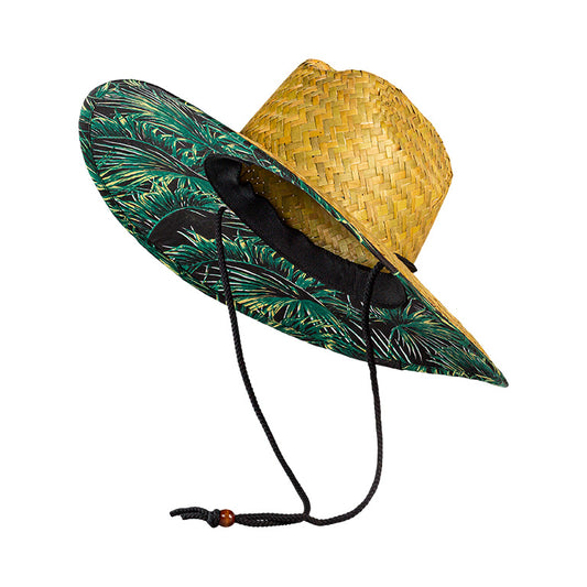 Straw Hat with Lining - Black Palm