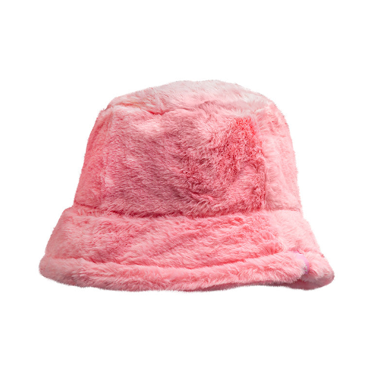 Chillmeister black fuzzy bucket hat, featuring a soft faux fur texture and a cozy, stylish design. Ideal for casual winter fashion