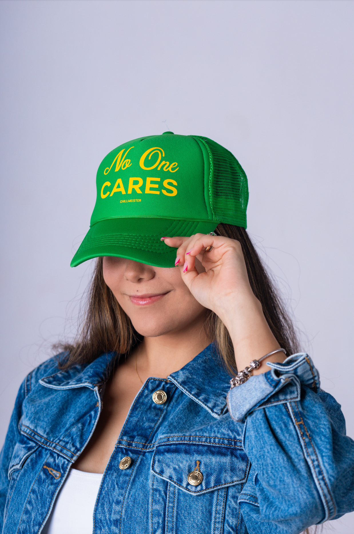 Printed Trucker Hat No One Cares Chillmeister